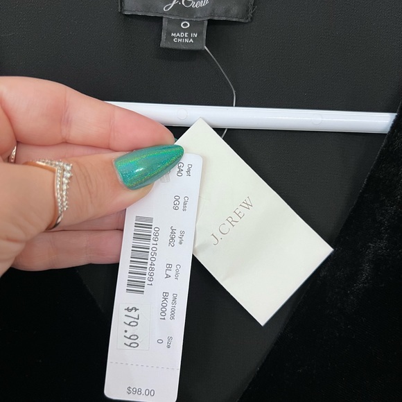 J.Crew Black Velvet Peplum Blouse - Picture 5 of 7